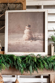 Salvaged Framed Snowman Canvas The Little Burlap Barn
