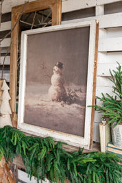 Salvaged Framed Snowman Canvas The Little Burlap Barn