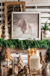 Salvaged Framed Santa's Reindeer Canvas The Little Burlap Barn