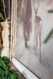 Salvaged Framed Santa's Reindeer Canvas The Little Burlap Barn