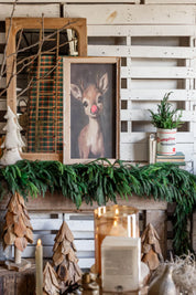 Salvaged Framed Rudolph Canvas The Little Burlap Barn