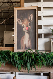 Salvaged Framed Rudolph Canvas The Little Burlap Barn
