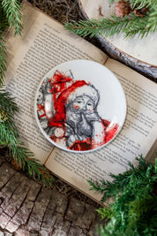 Stoneware Retro Santa Dish Creative Co-Op