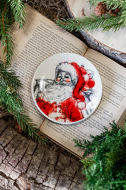 Stoneware Retro Santa Dish Creative Co-Op