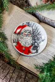 Stoneware Retro Santa Dish Creative Co-Op