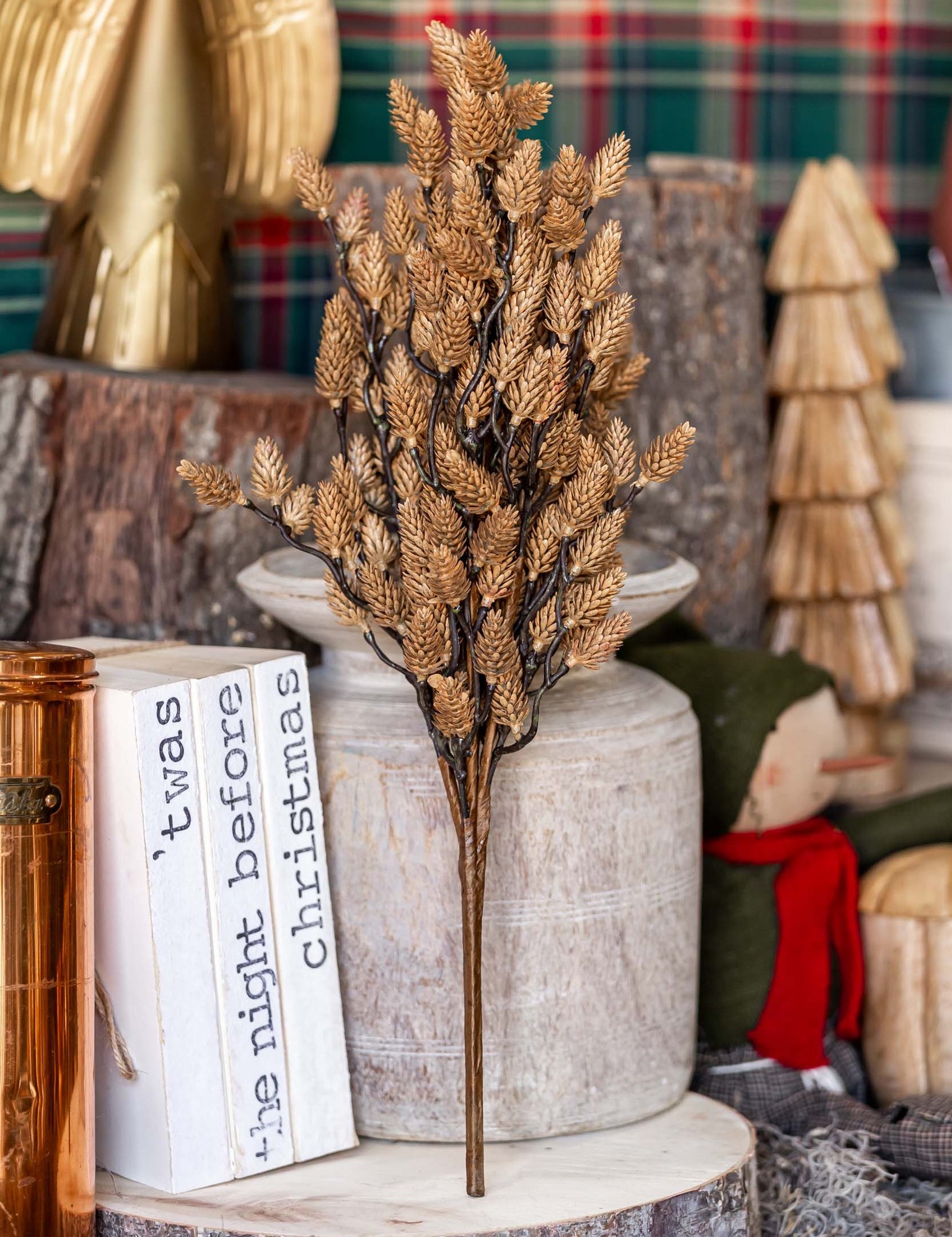 Real Touch Pinecone Bush Lancaster and Vintage