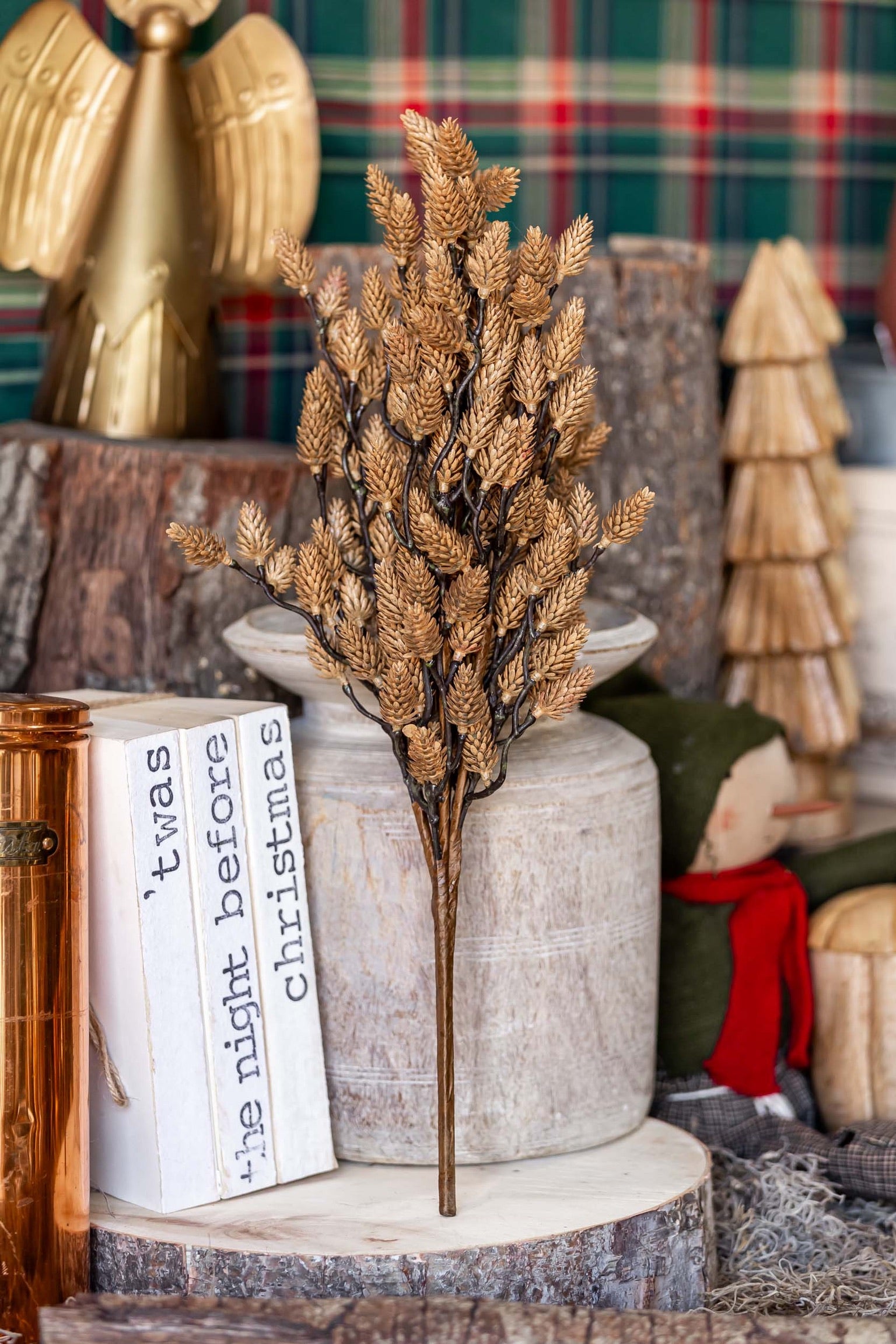 Real Touch Pinecone Bush Lancaster and Vintage