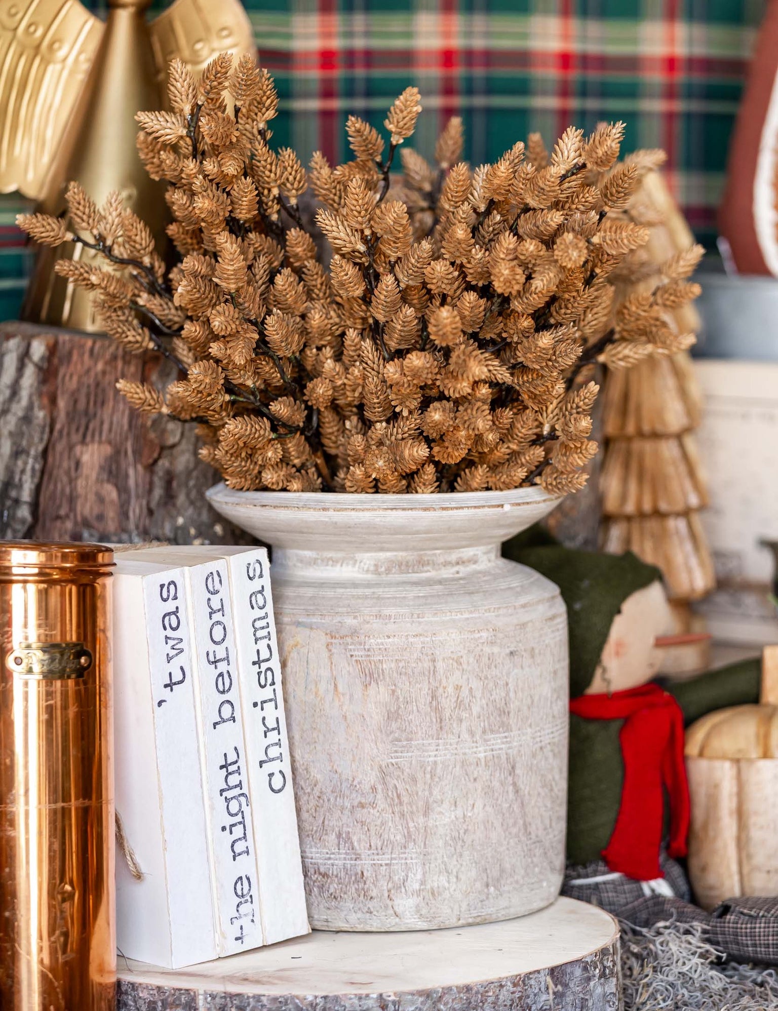 Real Touch Pinecone Bush Lancaster and Vintage