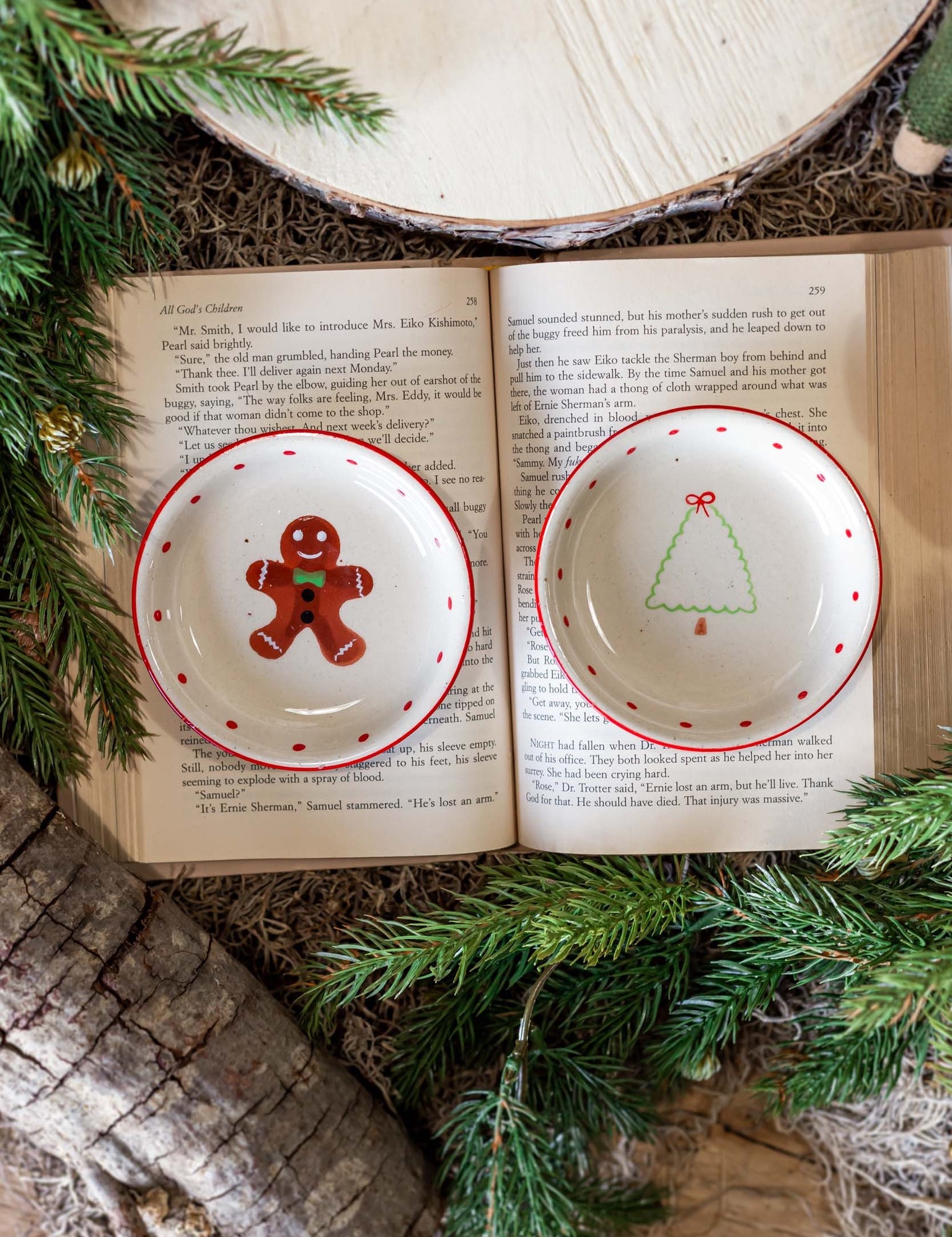Hand-Painted Stoneware Holiday Dish Creative Co-Op