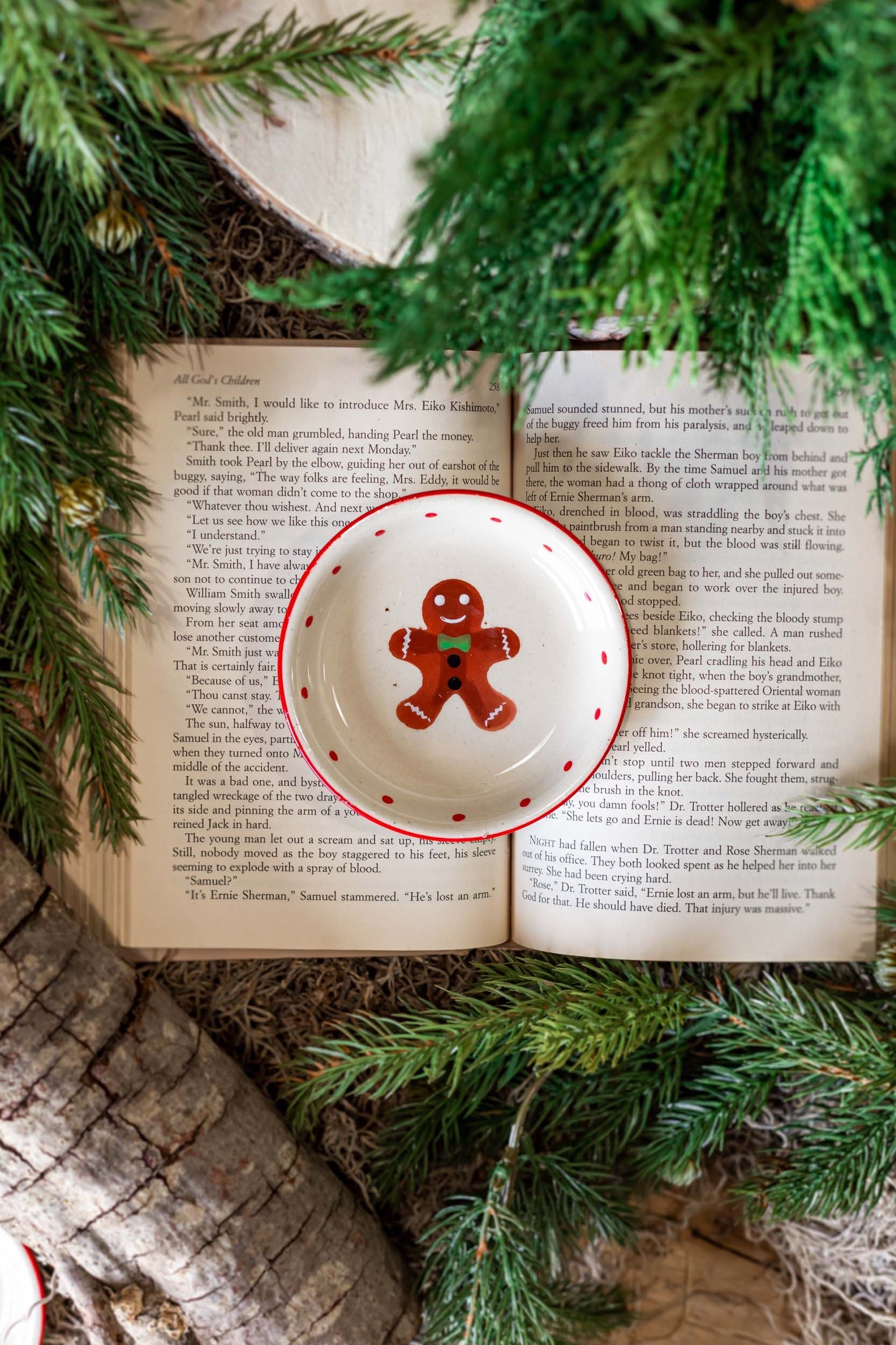 Hand-Painted Stoneware Holiday Dish Creative Co-Op