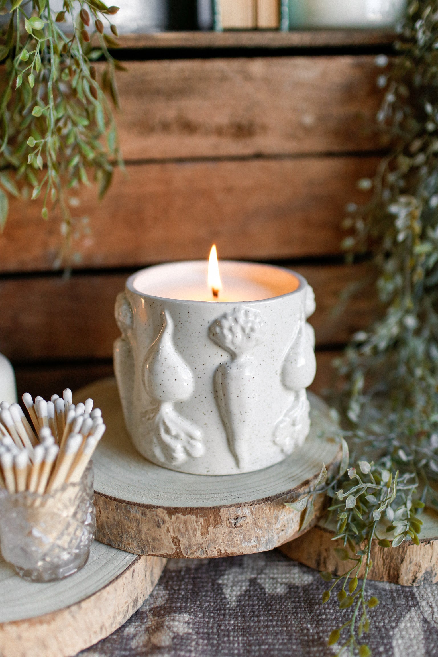 Stoneware Veggie Candle