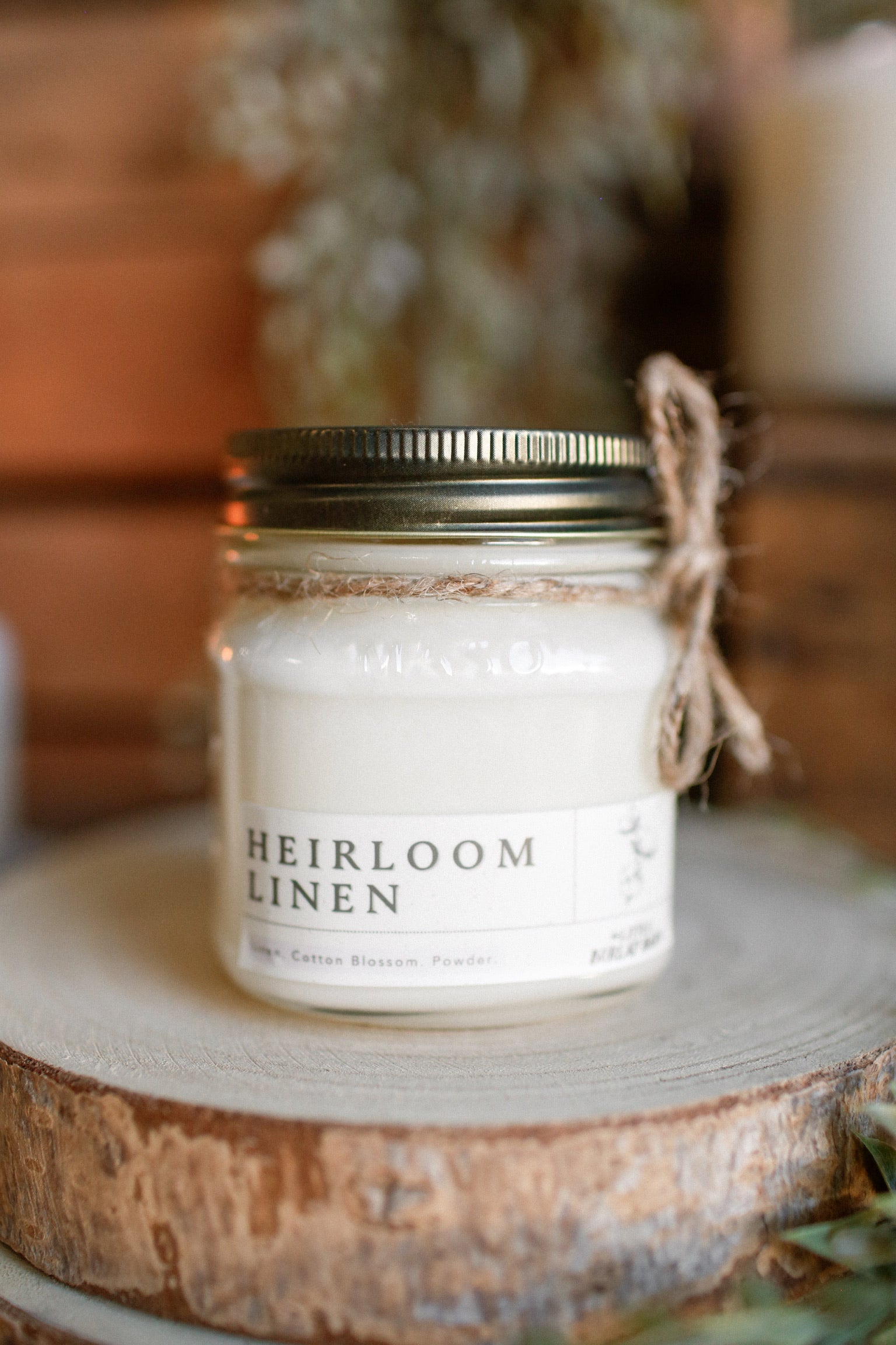 Mason Jar Candle-Heirloom Linen
