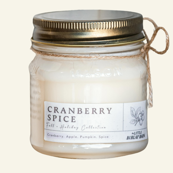 Cranberry Spice Mason Jar Candle