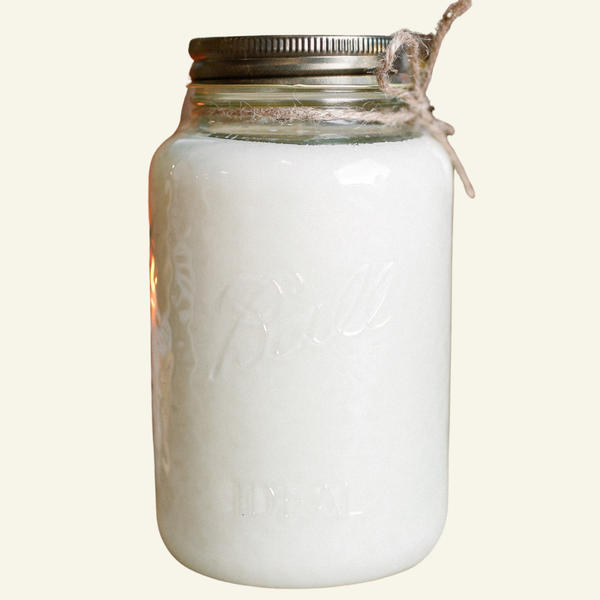 Vintage Blue Mason Jar Candle