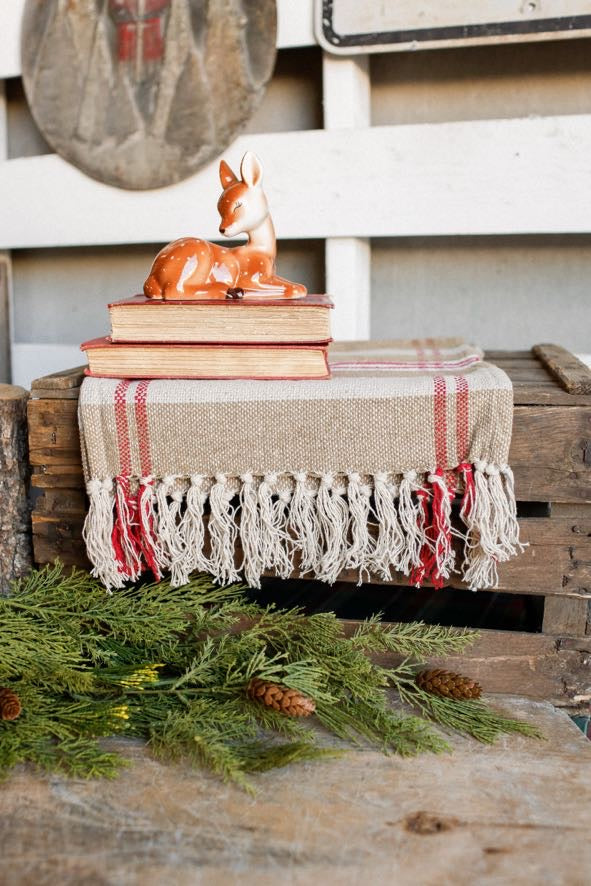 Christmas Plaid Fringed Runner