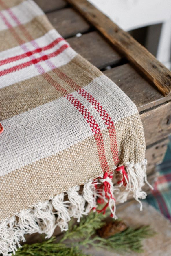 Christmas Plaid Fringed Runner