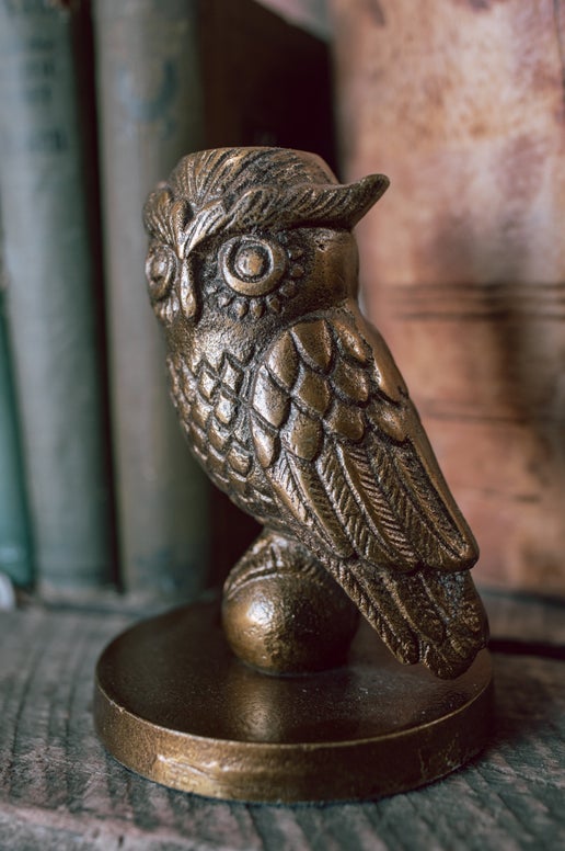 Brass Owl Candlestick