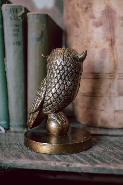 Brass Owl Candlestick