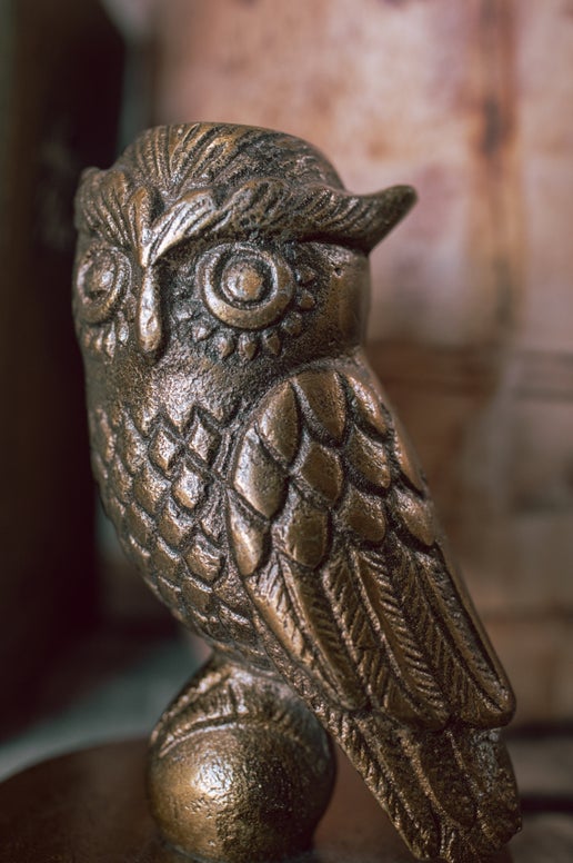 Brass Owl Candlestick