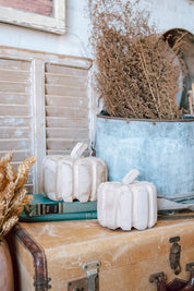 Hand-Carved Wood Pumpkin