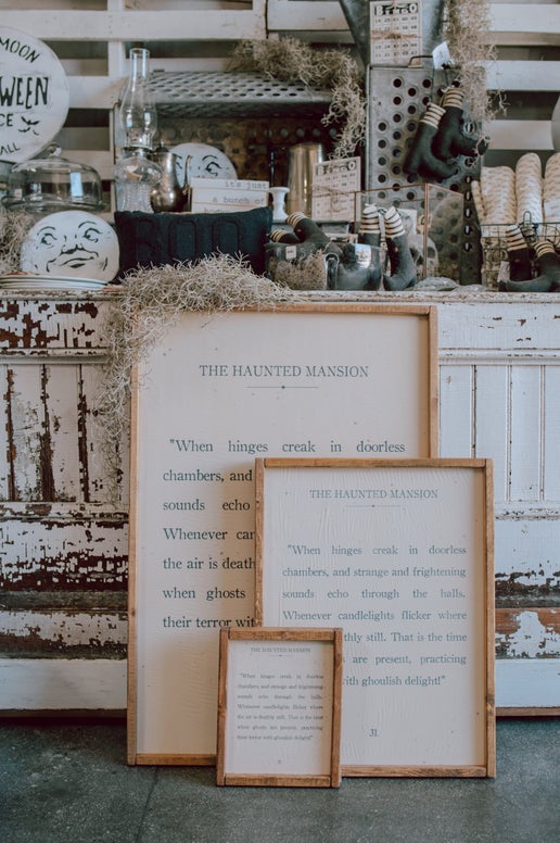 Handmade "Haunted Mansion" Framed Sign
