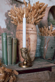 Brass Owl Candlestick
